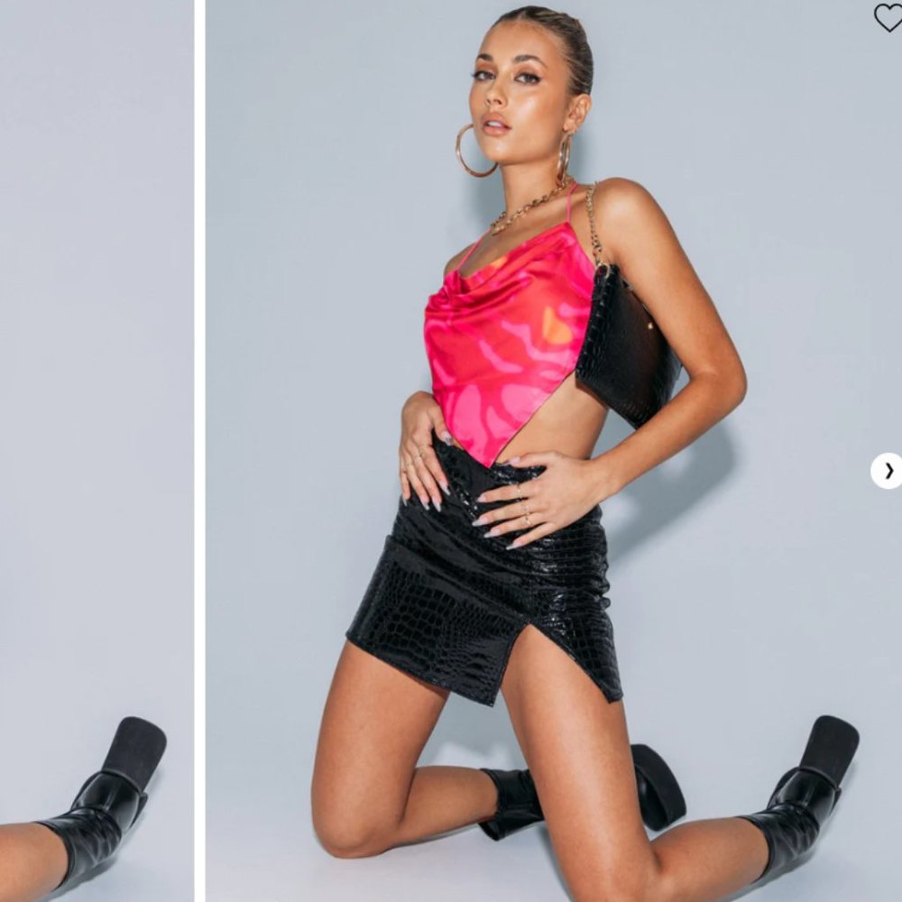The Wren Mini Skirt Black Croc